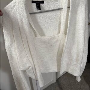 Forever 21 Women's White Sweater & Tank Top